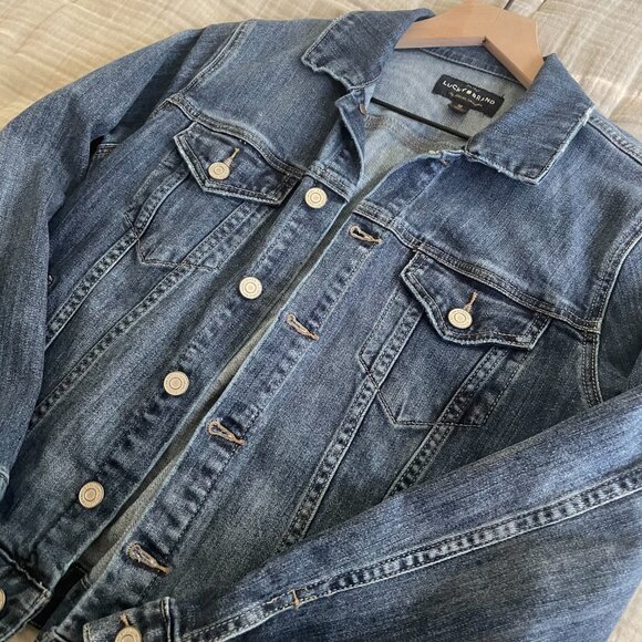 Lucky Brand Tomboy Denim Trucker Jacket - Picture 3 of 5